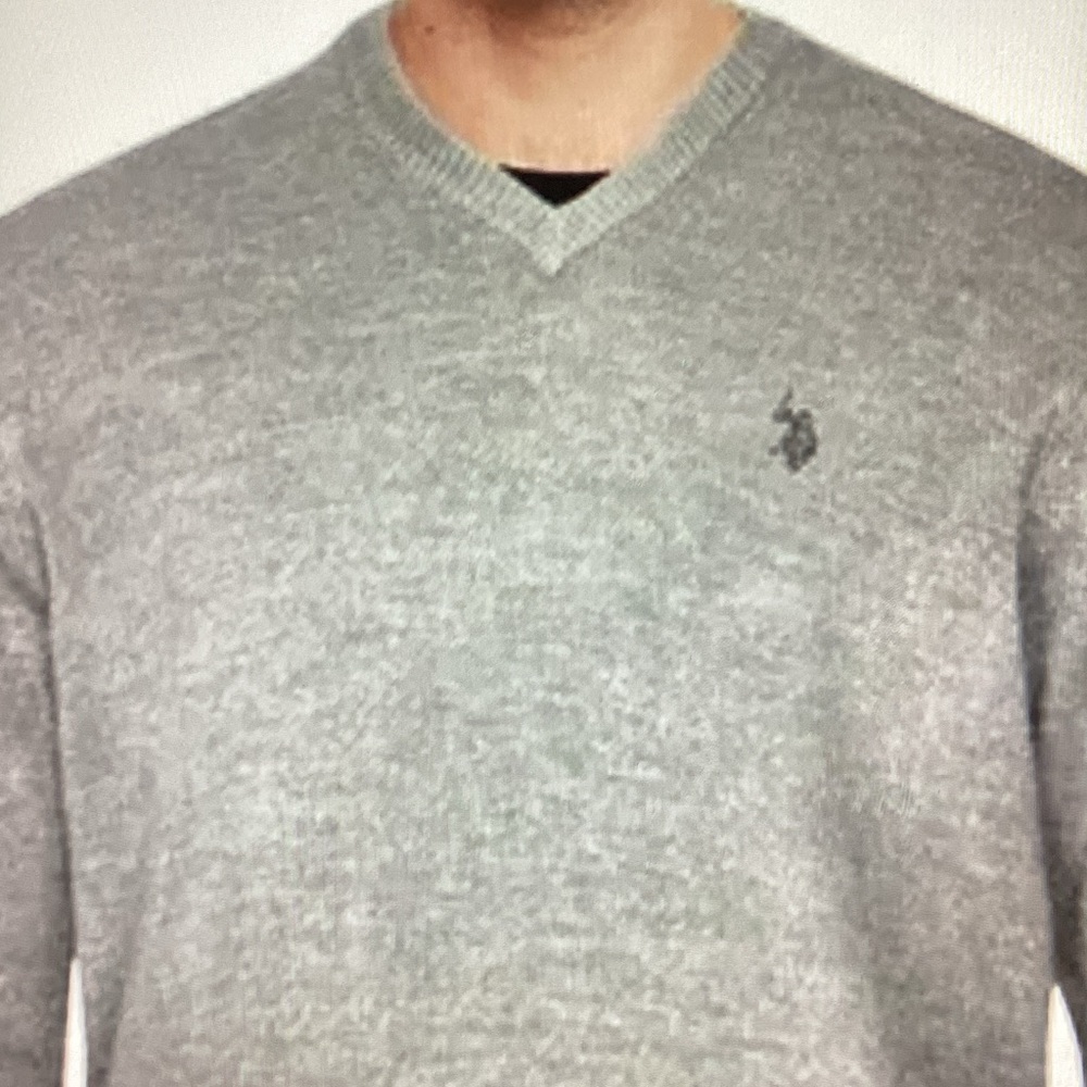 U.S. Polo Assn. Men's Light Gray V-Neck Sweater